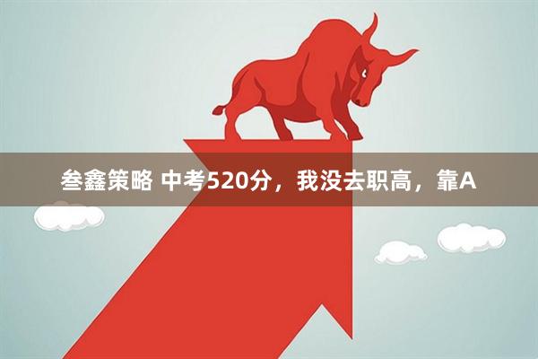 叁鑫策略 中考520分，我没去职高，靠A