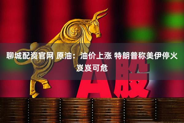 聊城配资官网 原油：油价上涨 特朗普称美伊停火岌岌可危